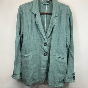 Peruvian connection jacket linen size 14 blazer